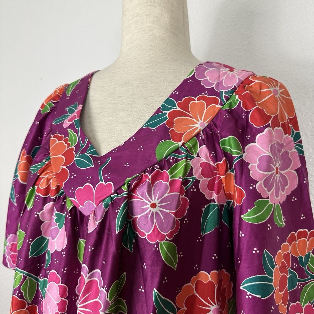 Vintage Sears House Dress Women Small Colorful Floral Muumuu Comfort Boho Midi - Picture 5 of 13